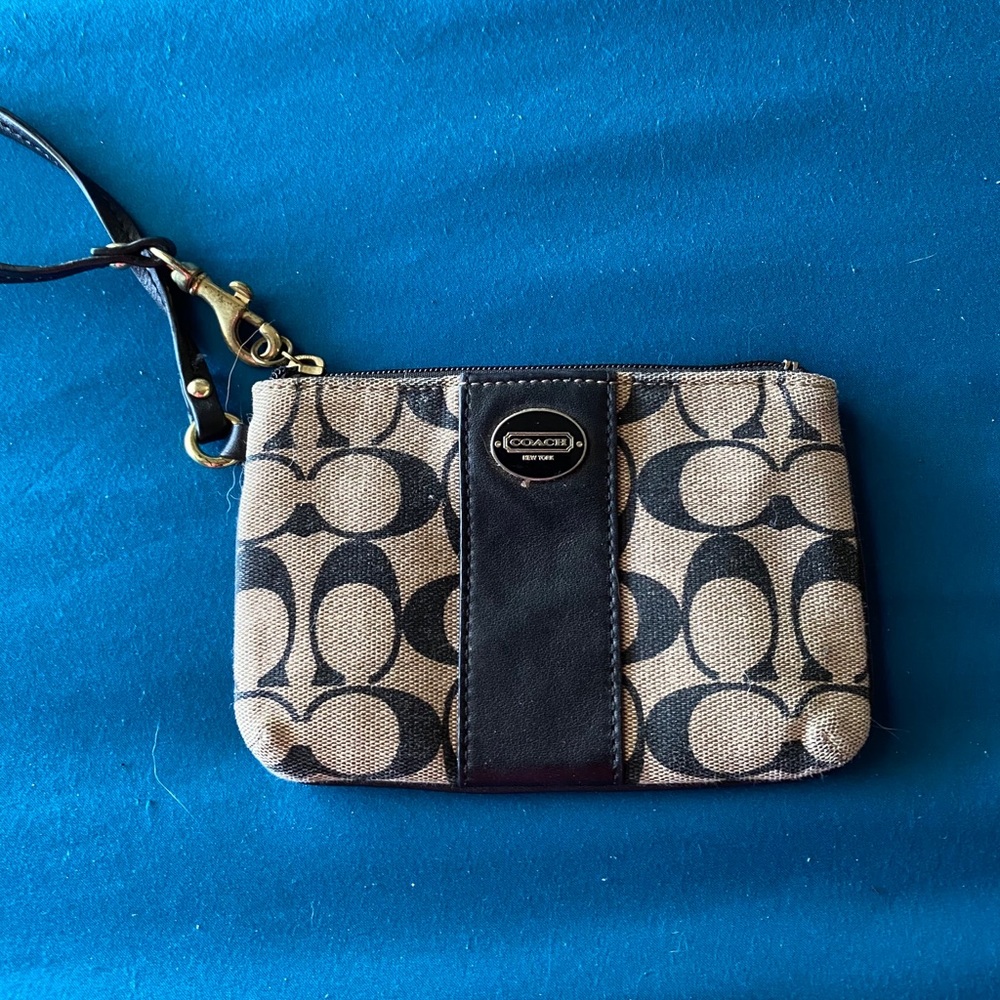 Coach logo wristlet